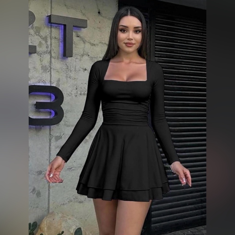 Chic Black Long Sleeve Dress